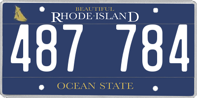 RI license plate 487784