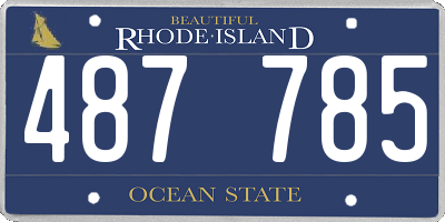RI license plate 487785