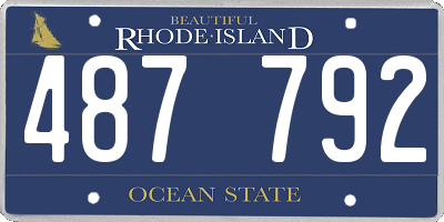 RI license plate 487792
