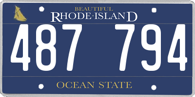 RI license plate 487794