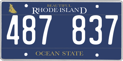RI license plate 487837