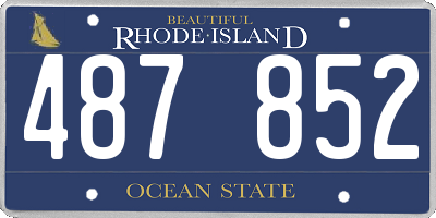 RI license plate 487852
