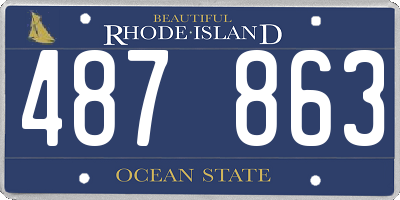 RI license plate 487863