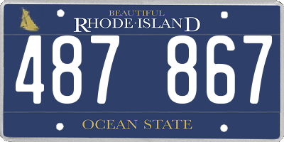 RI license plate 487867