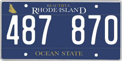RI license plate 487870