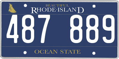 RI license plate 487889