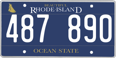 RI license plate 487890