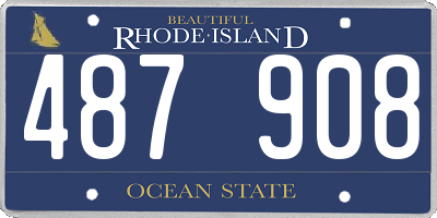 RI license plate 487908