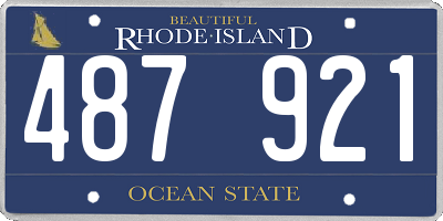 RI license plate 487921
