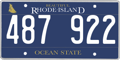RI license plate 487922