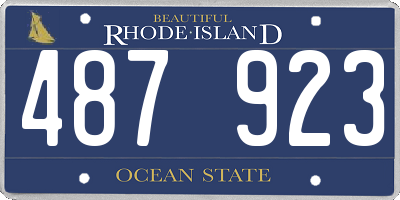 RI license plate 487923