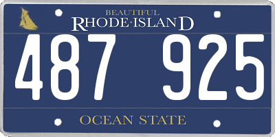 RI license plate 487925