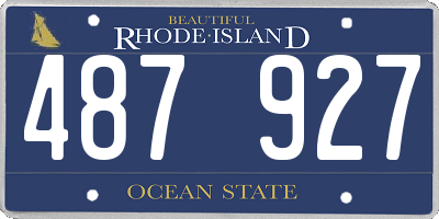 RI license plate 487927