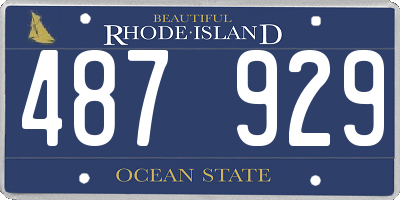 RI license plate 487929