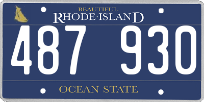 RI license plate 487930