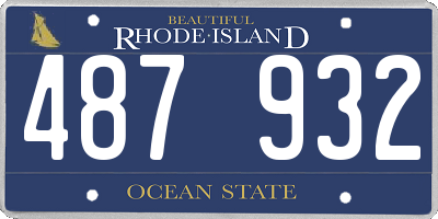 RI license plate 487932