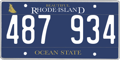 RI license plate 487934