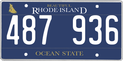 RI license plate 487936
