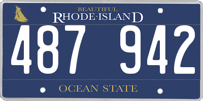 RI license plate 487942