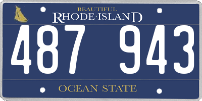 RI license plate 487943
