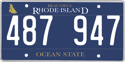 RI license plate 487947