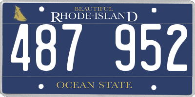 RI license plate 487952