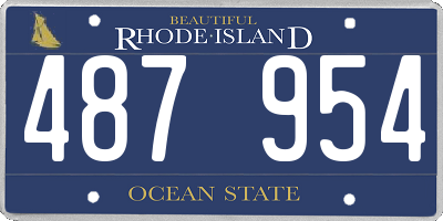 RI license plate 487954