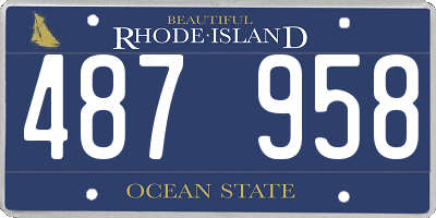 RI license plate 487958
