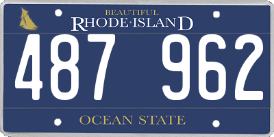 RI license plate 487962