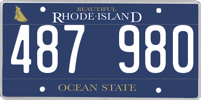 RI license plate 487980