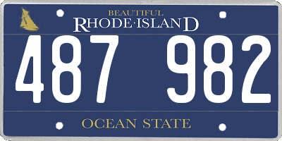 RI license plate 487982