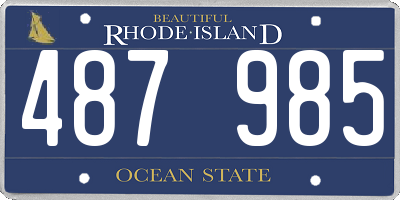 RI license plate 487985