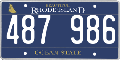 RI license plate 487986