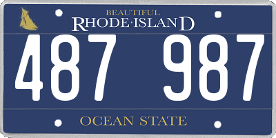 RI license plate 487987