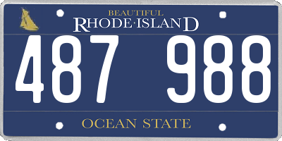 RI license plate 487988