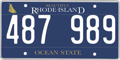 RI license plate 487989
