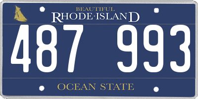 RI license plate 487993
