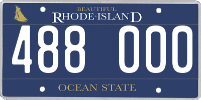 RI license plate 488000