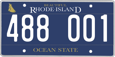 RI license plate 488001