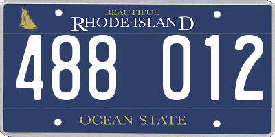 RI license plate 488012