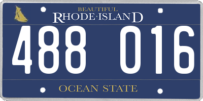 RI license plate 488016