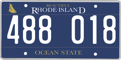 RI license plate 488018