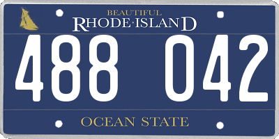 RI license plate 488042
