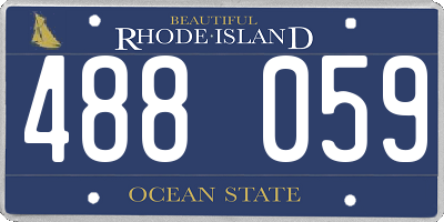 RI license plate 488059
