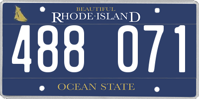 RI license plate 488071