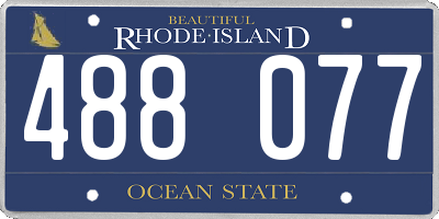 RI license plate 488077