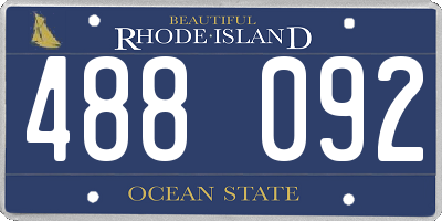 RI license plate 488092