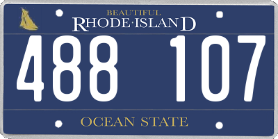 RI license plate 488107