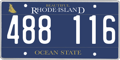 RI license plate 488116