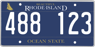 RI license plate 488123